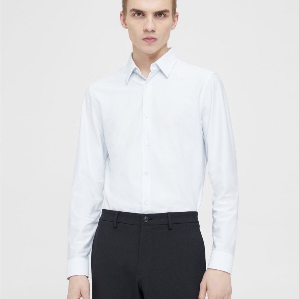White Stripped Theory Shirt